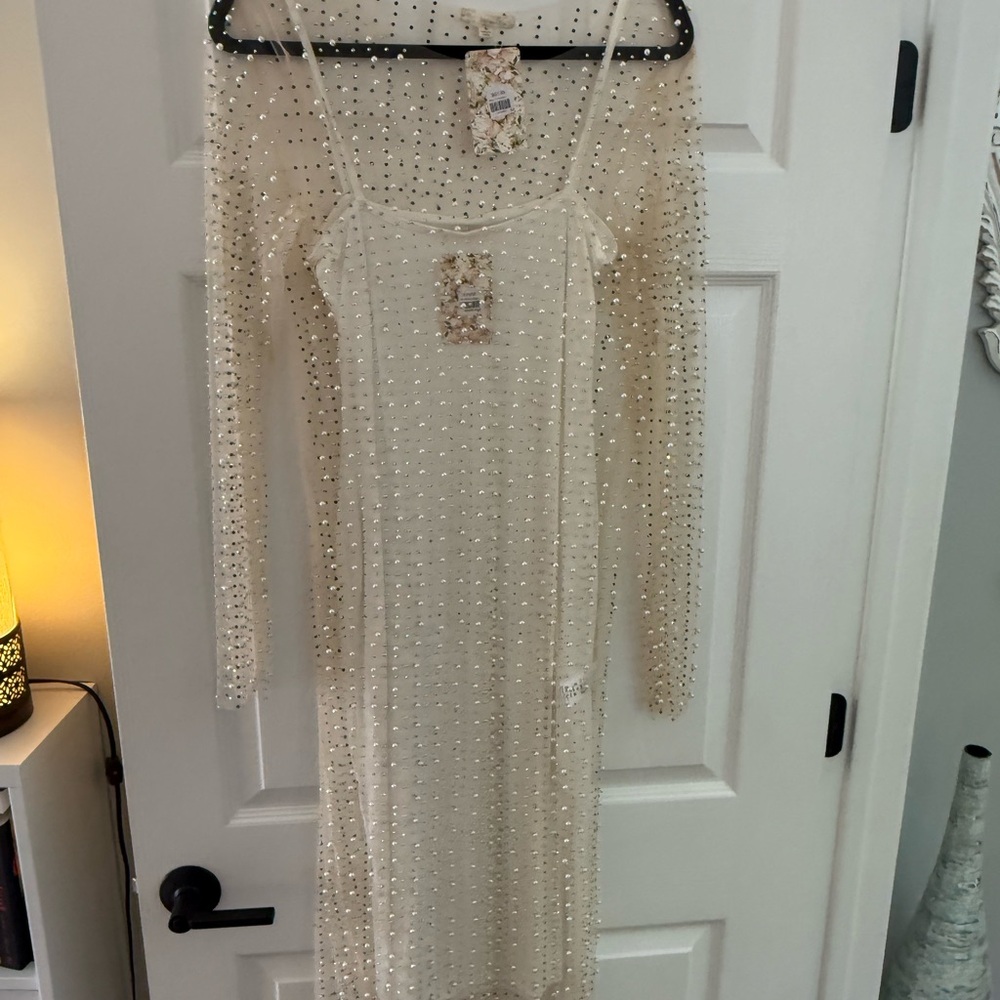 Elegant Cream Beaded Dress
